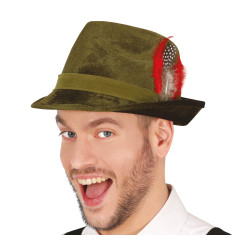 Myslivecký klobouk zelený s peříčky